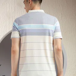 COBB Men Striped Polo Collar Cotton T-shirt image 3
