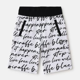 Blue Giraffe Boys Typography Printed Shorts-picture-48