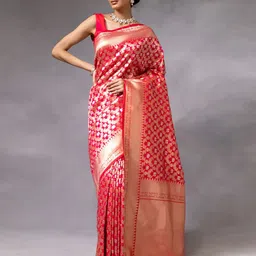 Aldwych Ethnic Motifs Woven Design Zari Banarasi Saree-picture-33