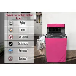 The Furnishing Tree Pink Printed Washing Machine Cover image 5