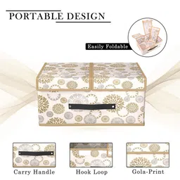 Kuber Industries White & Black 2 Pieces Printed Foldable Multi-Utility Organisers image 5