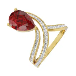Emori 18KT Fiery Gemstone Lab Ring Diamond image 3