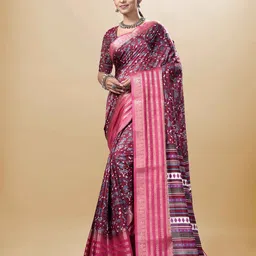 Sanwariya Silk Ethnic Motifs Zari Chanderi Saree image 1