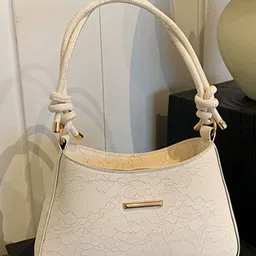 HAUTE SAUCE Women's White Vegan Leather Shoulder Bag image 1