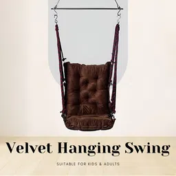 Swingzy Brown Hammock Hanging Swing With Cushion image 2