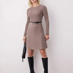 Trendyol Women Vizon Round Neck Long Sleeves Jumper Dress-picture-14