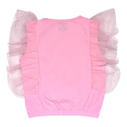 Gini and Jony Girls Embroidered Flutter Sleeve Cotton Crop Top image 3