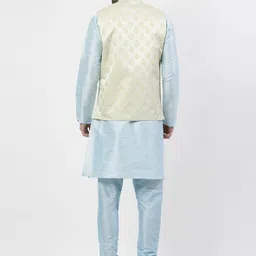 TS LIFESTYLE Men Mandarin Collar Kurta with Churidar & Nehru jacket image 3