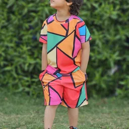 ALANTA Unisex Kids Printed T-shirt with Shorts image 3