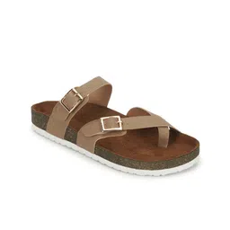 MOZAFIA Women Open Toe Flats with Buckles image 2