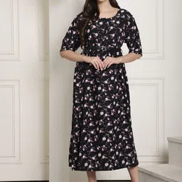 Tromko Floral Print Fit & Flare Midi Dress-picture-40