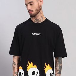 GRIFFEL Men Graphic Printed Round Neck Cotton Oversized T-shirt-picture-44
