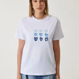 Happiness istanbul Women Graphic Printed Round Neck Cotton Relaxed Fit T-shirt-picture-13