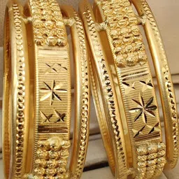 CARAPACE Set Of 2 Gold-Plated Brass Bangles image 5