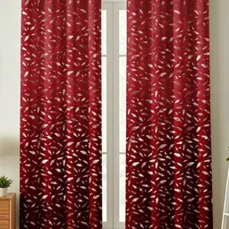 Galaxy Home Decor Maroon Set of 2 Room Darkening Long Door Curtain-image-94