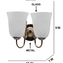 Aura Silver-Toned Glass Traditional Abstract Shaped Shaped Wall Lamp image 2