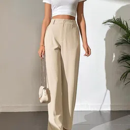 BROADSTAR Women High-Rise Easy Wash Trousers-image-36