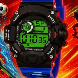 SWADESI STUFF Unisex Kids Dial & Straps Analogue Automatic Watch ARMY BLUE 2031-picture-25