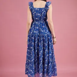 Deewa Floral Print Georgette Fit & Flare Maxi Dress image 4