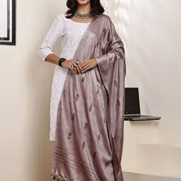 Bunkraft Ethnic Motifs Woven Design Cotton Silk Dupatta image 4