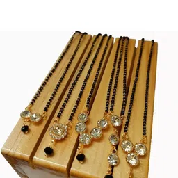 Anouk Women Set of 5 Gold-Plated Artificial Stones and Beads Mangalsutra-image-75