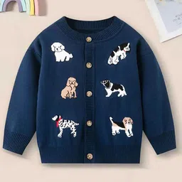 YK Boys Self-Design Printed Round Neck Cardigan-image-13