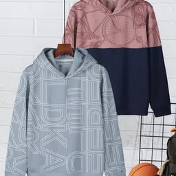 HELLCAT Boys Pack of 2 Printed Hooded Sweatshirt-image-28