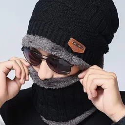 FLEXCYCAP Men Woollen Beanie With Neck Warmer-picture-15