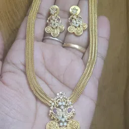 fashion trends Gold-Plated Cubic Zirconia Studded Jewellery Set-picture-18