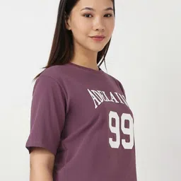 Kraus Jeans Women Typography Printed Round Neck Boxy T-shirt image 3