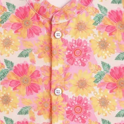 The Magic Wand Boys Floral Printed Kurta with Pyjamas image 3