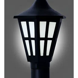 KINIS Black & White Modern Shaped Weatherproof & Rust-Resistant Outdoor Pole Lamp image 3
