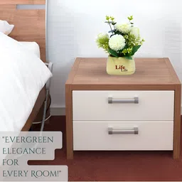 Myntra Elegant Homes White And Yellow Artificial Flower With Pot image 2