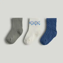 mothercare Boys Pack Of 3 Patterned Ankle Length Hosiery Socks-picture-27