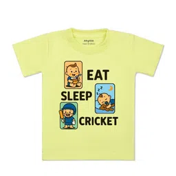 arvesa Eat Sleep Cricket Printed Kids Tshirt image 1