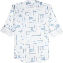 CHARCHIT Boys Comfort Regular Fit Abstract Printed Mandarin Collar Cotton Casual Shirt image 3