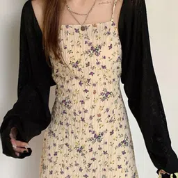 Outzidr Women Full Sleeve Cropped Slouchy Cardigan image 4