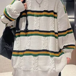 StyleCast x Revolte Cable Knit Striped Pullover-picture-25