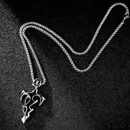 P. R. PRINTS Silver-Plated Stainless Steel Tribal Sword Pendant With Chain-picture-12