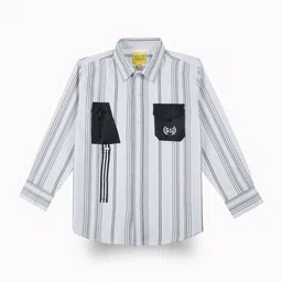 Gini and Jony Boys Comfort Fit Spread Collar Vertical Striped Cotton Casual Shirt-image-89