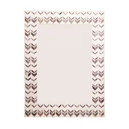 House Of Accents Beige & Brown Textured Wooden Perry Mirror image 3