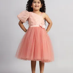 Toy Balloon kids Puff Sleeve Net Fit & Flare Dress image 3