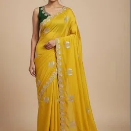KALINI Embellished Embroidered Pure Georgette Heavy Work Saree-image-30