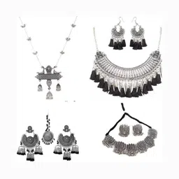 Jaldeep Fashion Sliver Plated Jewellery Set-image-32