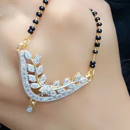 Arjun Traders Artificial Stones Studded & Beaded Mangalsutra With Earrings image 2