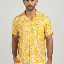 Royal Enfield Men Floral Printed Cuban Collar Casual Shirt-picture-4