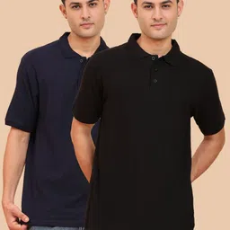 Moda Rapido Pack of 2 Polo Collar Pure Cotton T-shirts image 2