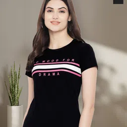Dreambe Women Pack of 2 Graphic Printed Round Neck Cotton Regular Fit T-shirts-picture-49