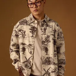 The Souled Store Men Spread Collar Graphic Printed Cotton Casual Shirt-picture-15