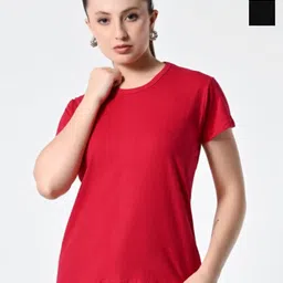 BAESD Women Pack Of 2 Solid Round Neck Cotton T-shirts-image-75